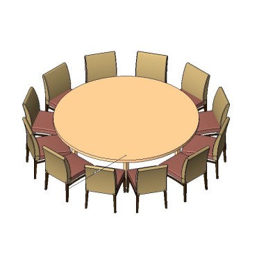 Mesa redonda com cadeiras