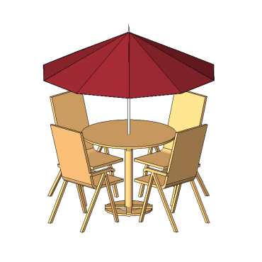 Mesa com ombrelone